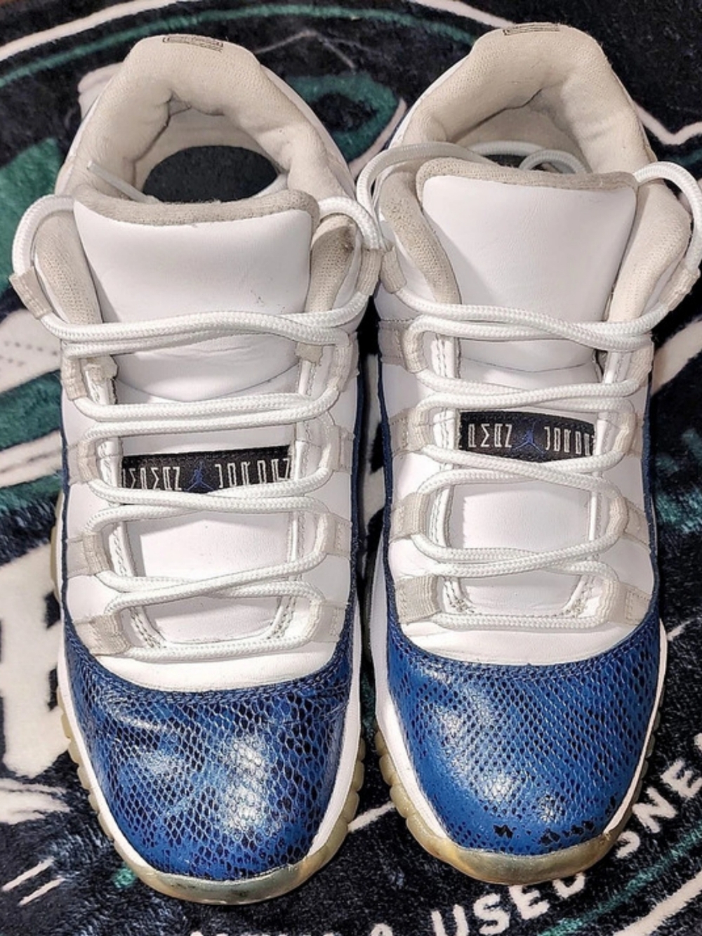 Jordan Air Jordan 11 Youth Sneakers Blue SNAKE US 6.5Y